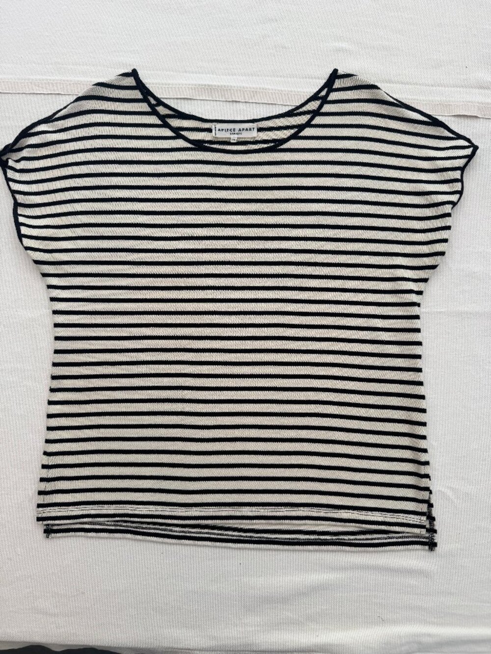 A Piece Apart Black & White Striped Top